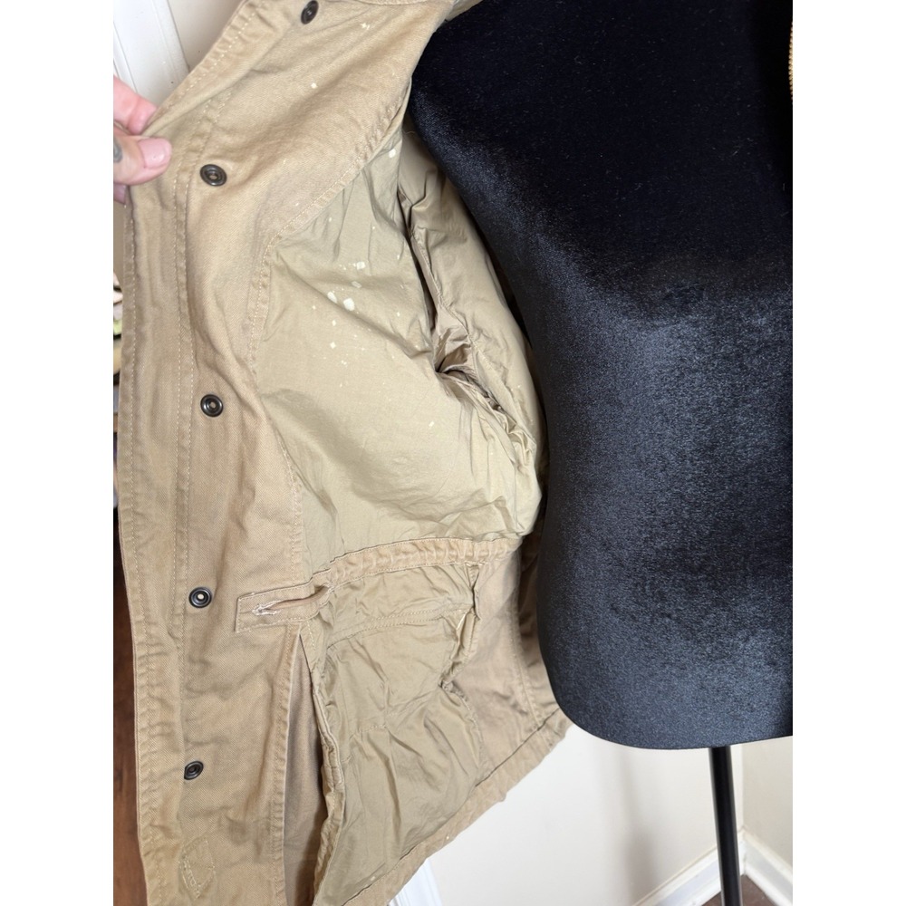 Polo Ralph Lauren Military Field Jacket Tan Khaki Herringbone Twill Patches L - Picture 14 of 16